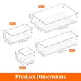 thumbnail image 2 of 25 PCS Drawer Organizer Set Clear Plastic Desk Drawer Dividers Trays Dresser Storage Bins Separation Box for Makeup, 2 of 7