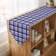 thumbnail image 4 of Vintage Plaid Table Runner Linen Burlap Table Runner 70 Inches Long Navy Blue Farmhouse Checked Stripes Dresser Scarves for Kitchen Island Coffee Dining Room Party Wedding Holiday Decoration 13"x70", 4 of 8