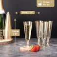 thumbnail image 3 of MATANA 5oz Gold Glitter Reusable Plastic Champagne Flutes Set of 50, 3 of 7