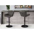thumbnail image 2 of Monarch Specialties - Barstool, Set Of 2, Swivel, Adjustable, Bar Height, Counter Height, Kitchen, Grey Leather Look, Black Metal, Contemporary, Modern, 2 of 5