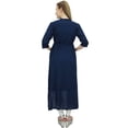 thumbnail image 6 of Bimba Moms Aari Embroidered Cotton Navy Blue Women Maternity Dress With Belt - 18, 6 of 6