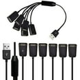 thumbnail image 2 of USB Extension Cable 6 in 1 USB Charge Fast 3A Charging Date Cable Y Splitter Cable USB Male to USB Female 1 to 6 Cord, 2 of 6