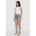 thumbnail image 2 of Women's Almost Famous Faux Zip Pocket Denim Micro Shorts, 2 of 4