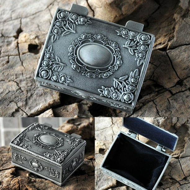 Caja de Almacenamiento de Caja de Baratijas de Joyería de Vintage Caja de Contenedor de Almacenamiento 6.3 X 5 X 3 Cm Hugo Envase de la caja de la joyería