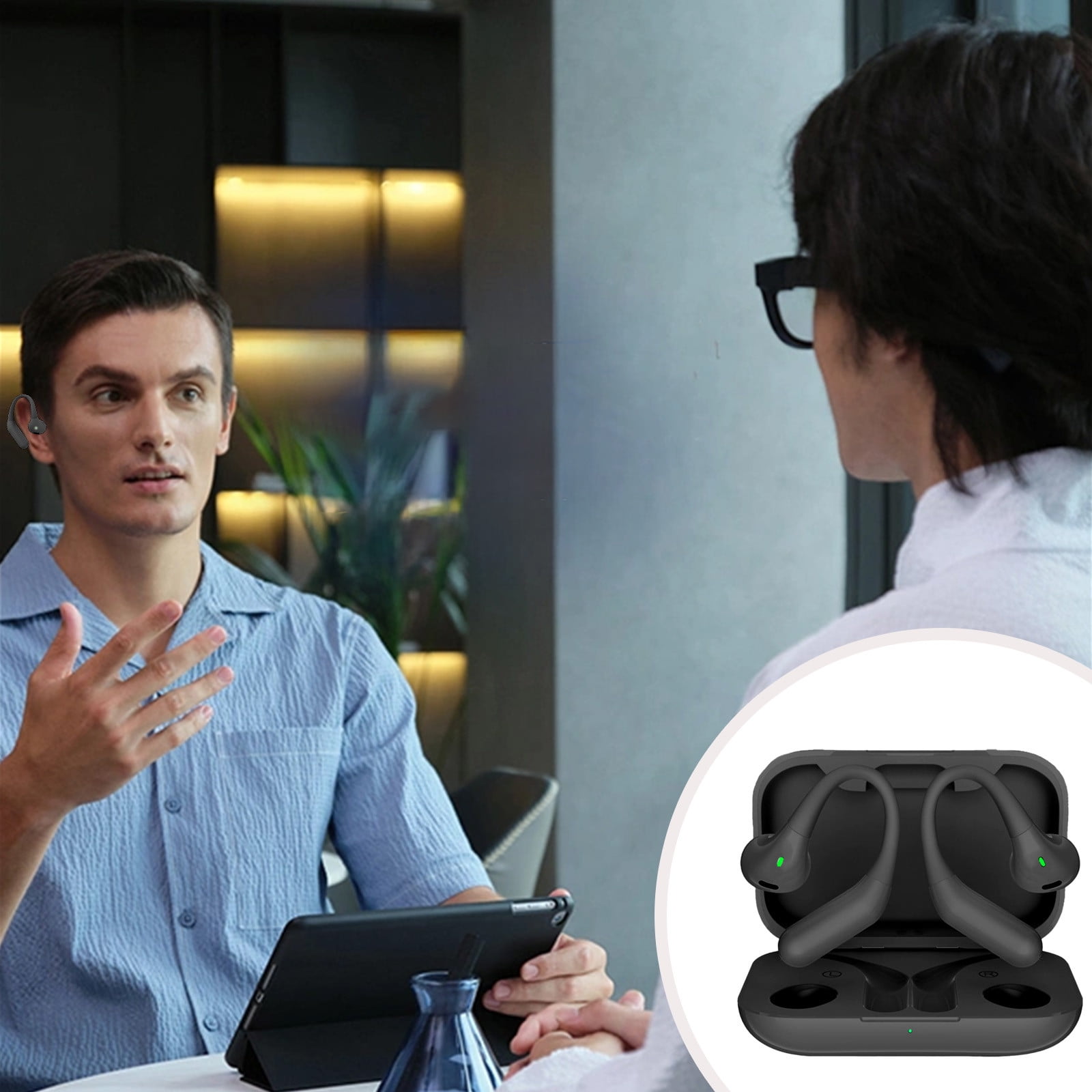 FYTPOV Open Translation Earbuds, Ear Buds for Travel Business, Ear Buds Wireless Bluetooth, Noise Cancellation Translator Earbuds, Translation Earbuds Real Time, Gifts for Men Women