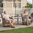 thumbnail image 3 of POCASSY 3PCS Outdoor Swivel Chair Set with Side Table, All Weather Wicker Patio Swivel Chairs with 2-tier Side Table for Porch Garden Balcony - Beige, 3 of 18