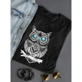thumbnail image 3 of Owl Art In White T-Shirt Women -SPIdeals Designs, Female 4X-Large, 3 of 4