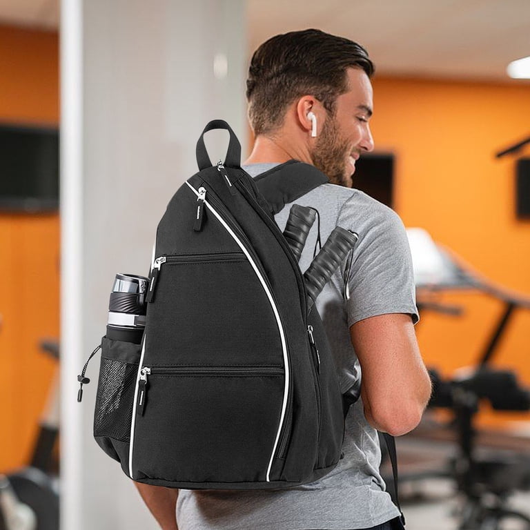 Achiou Pickleball Sling Backpack | Adjustable Unisex Bag With Fence Hook & Multiple Compartments