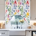 thumbnail image 4 of Colorful Leaf Floral Swag Curtain Valance for Windows, Watercolor Leaves Window Treatments Short Swag Topper for Kitchen Windows Bathroom Bedroom, 36"x63", 4 of 8