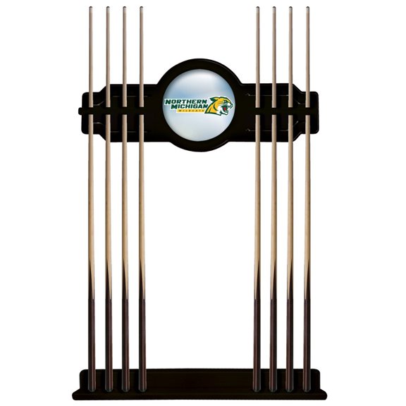Northern Michigan University Solid Wood Cue Rack with a Black Finish