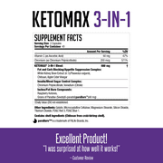 NDS Nutrition Keto-Max Advanced 3-in-1 - Keto Pills for Fat Loss Support - Carb Blocker Appetite Suppressant - White Kidney Bean, Chitosan, Raspberry Ketones, and Vanadium (90 Capsules)