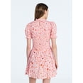 thumbnail image 4 of Scoop Women’s and Women's Plus Smocked Floral Mini Dress, Sizes XS-4X, 4 of 5