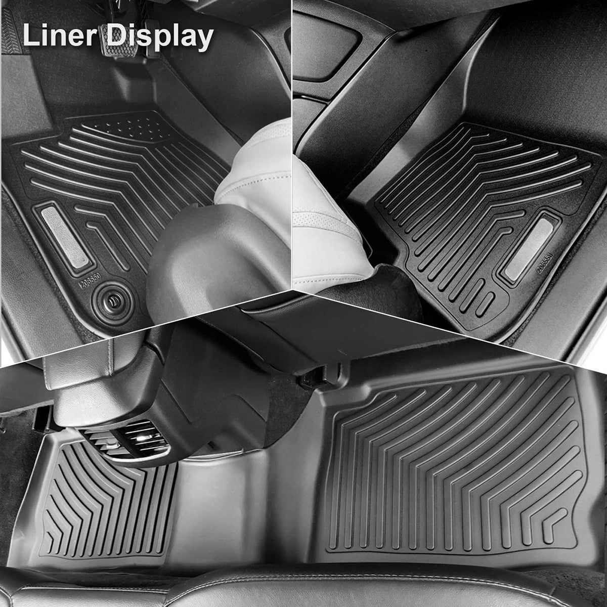 RVNI 3D Front and Rear 4 pieces Floor Mats for 2016-2023 Chevrolet Camaro, All-Weather Protection