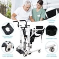 thumbnail image 4 of Hydraulic Patient Lift Transfer Chair with Adjustable Height, Portable 4-in-1 Multifunctional Wheelchair for Home, Bathroom Wheelchair Shower Chair , Electric Lift Transfer Chair for Elderly, 4 of 7