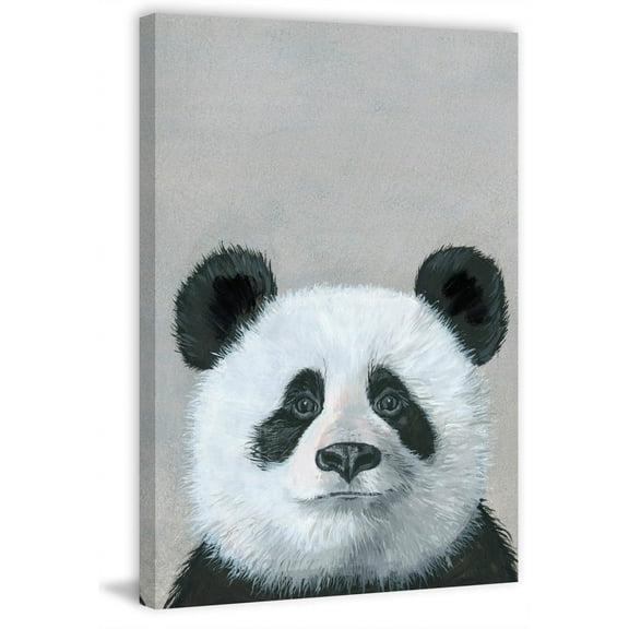 Panda in Deep Thought Painting Print on Wrapped Canvas