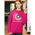 thumbnail image 3 of Breast Cancer Support Faith Hope Love Sunflower Daisy Crewneck Sweatshirt, M, Pink, 3 of 6