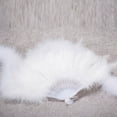 thumbnail image 2 of Dezsed Plume Folding Fan Wedding Showgirl Dance Elegant Large Feather Folding Manual Fan Decor White, 2 of 4
