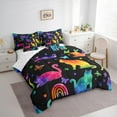 thumbnail image 3 of Castle Fairy Boys Girls Animal Cats Butterflies Bedding Comforter Set 7-Piece,Abstract Gradient Rainbow King Bedding Sets,Polka Dots Ultra Soft Bed Sheets,Breathable Home Decor,Reversible, 3 of 8