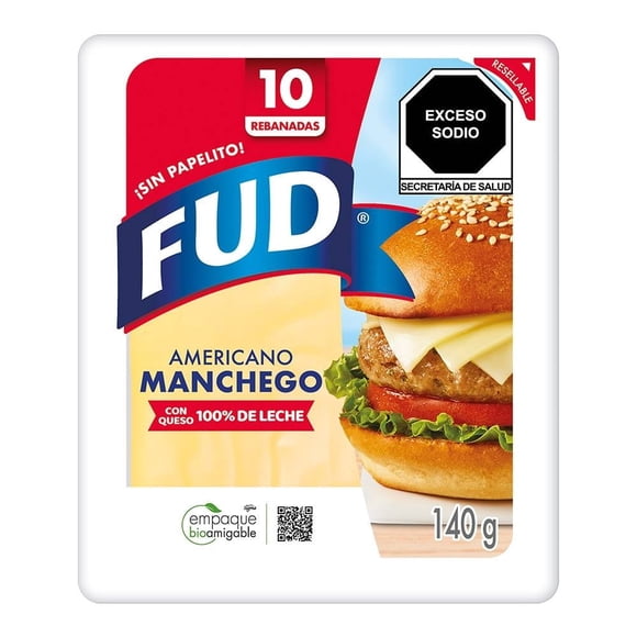 Queso manchego FUD 43 para fundir 10 rebanadas 140 g