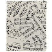 Cream-White MUSICAL NOTES Leather-like 8x10 Journal by Eccolo trade LOFTY THINKING Collection
