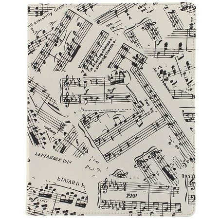 Cream-White MUSICAL NOTES Leather-like 8x10 Journal by Eccolo trade LOFTY THINKING Collection