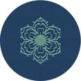 thumbnail image 1 of Ahgly Company Tapis d'Intérieur Lavable en Machine Carré Bleu Transitionnel, 3 Pieds Carré, 1 of 7