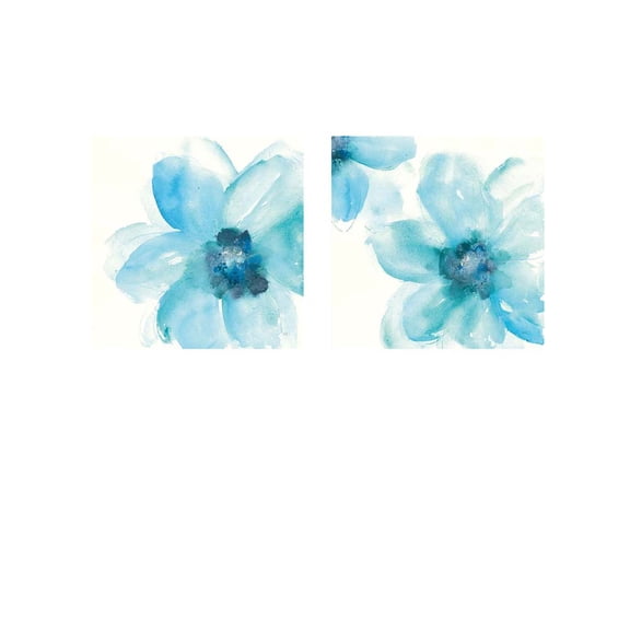 Great Art Now Teal Cosmos by Chris Paschke 2 Piece Print Art Set Each 12"W x 12"H