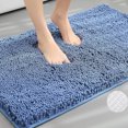 thumbnail image 2 of FUDAKUNA Soft Thickened Blue Chenille Bathroom Rug Anti-Slip Absorbent 20 x 32inch Fluffy Microfiber Bath Mats, 2 of 7