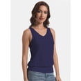 thumbnail image 4 of Women V Neck Tank Tops Summer Sleeveless Casual Tops Loose Fit Banded Bottom Shirts, 4 of 6