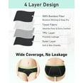 thumbnail image 3 of Rovtop Teen Girls Period Underwear, Cotton Leak-proof Period Briefs For Big Girls 8-16 Years, 3 Pack, Pink/Green/Gray, XL, 3 of 9