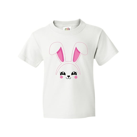 Inktastic Happy Easter Cute Pink Bunny Face Youth T-Shirt
