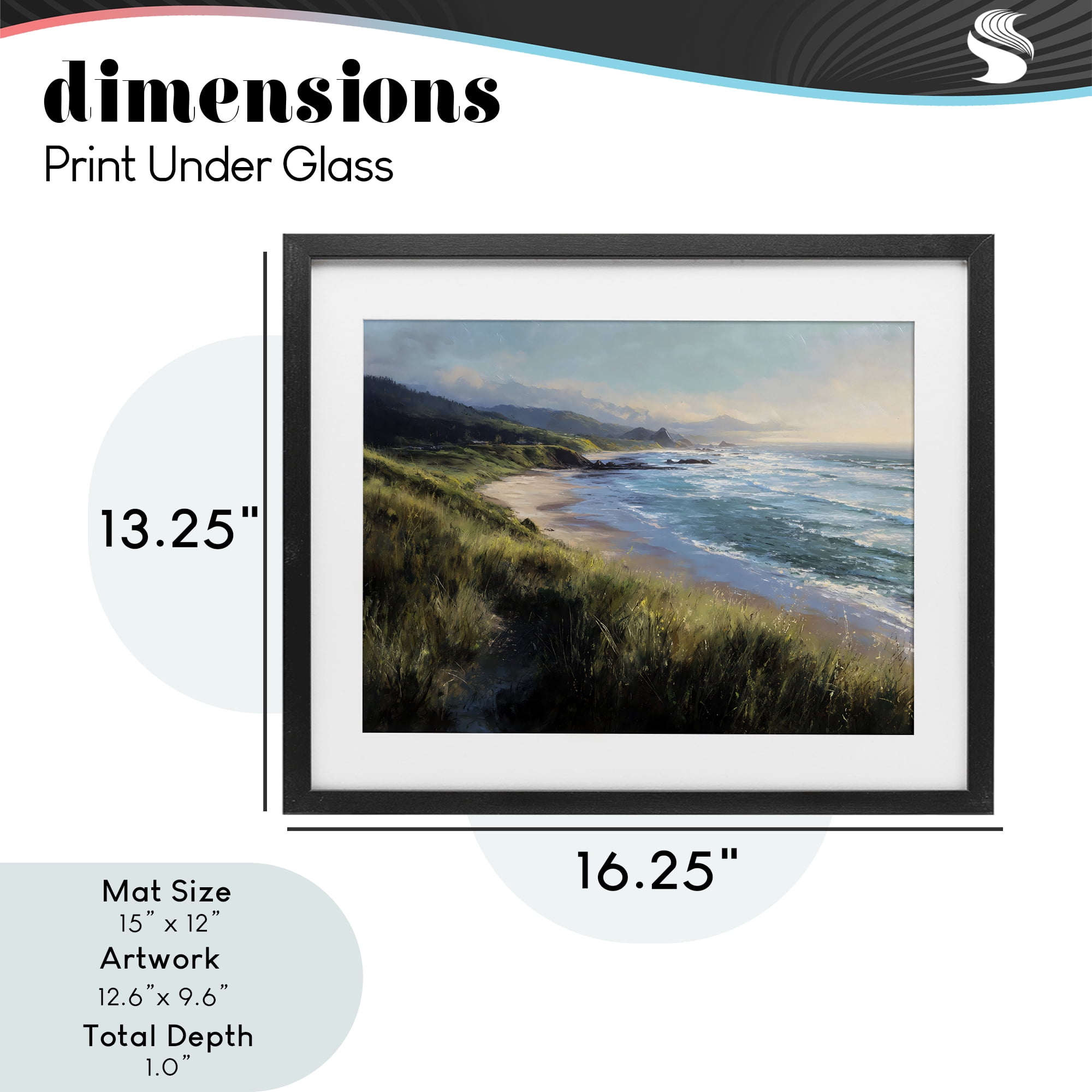 Stupell Industries Nature's Coast in Morning Light Black Framed Print Under Glass, design by Franklyn Gregory