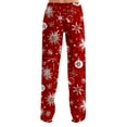 thumbnail image 3 of Adult Fashionable Loose Christmas Printed Casual Pants, Loungewear Sleep Pants with Drawstring Elastic Waist for Home and Comfortable Wear,Red,XL, 3 of 5