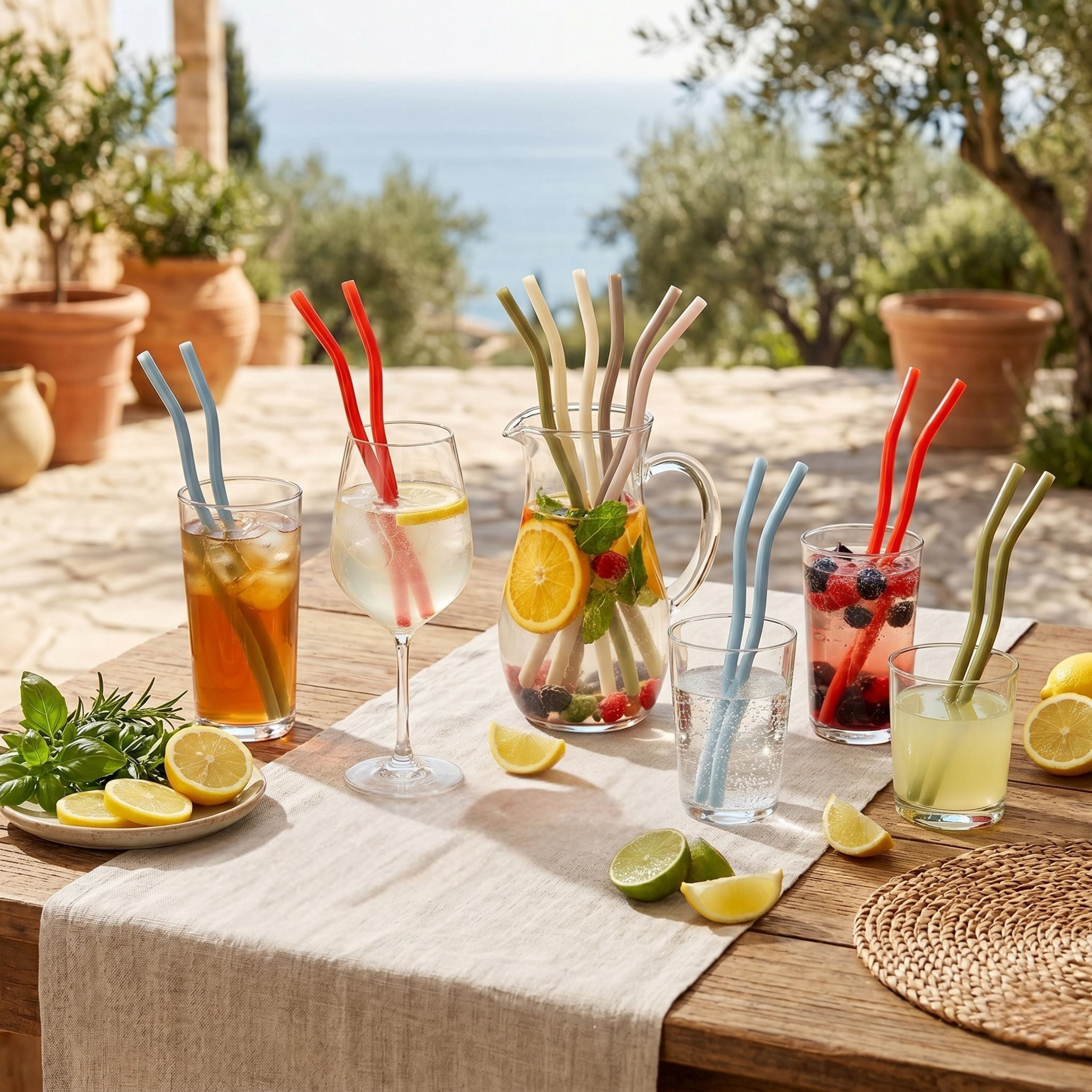 Just Feed Me by Jessie James Decker 16-Piece Wavy Multicolor Tritan Straws