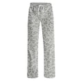 thumbnail image 5 of KLHDSF Women's Leopard Print Pajama Pant Drawstring Wide Leg Loungewear with Pockets Soft Cotton Blend Casual Sleepwear Yoga Pant for Women Light Gray XL, 5 of 6