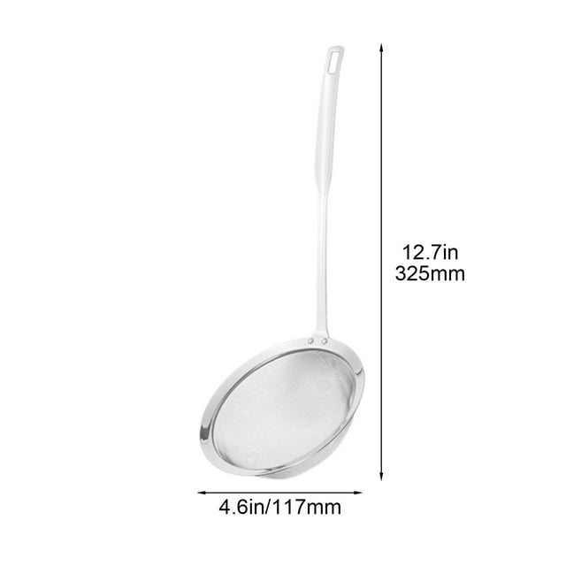 Stainless Steel Oil Strainer Spoon, Fine Mesh Skimmer, Dishwasher Safe, Ergonomic Handle, for Kitchen Cooking, Food Preparation Tool, Multi-functional Strainer, Cooking Essential, Kitchen Hzhnb