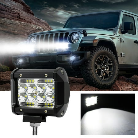 

Automobile LED Work Light Maintenance Light 60W High-power Spotlight Front Bar Light Refitting Truck Auxiliary Light Four Rows Of 4-inch Mixed Light Work Lights
