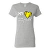 Wild Bobby, My Heart Is On That Tennis Field, Sports, Women Graphic Tee, Heather Grey, Small