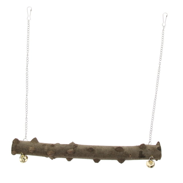 DOLITY Natural Prickly Wood Stand Perch Swing For Bird Parrot L L