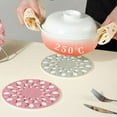 thumbnail image 3 of 4 pieces of household pot mats, scalding-proof and heat-insulating mats, and high-temperature resistant placemats with hollow silica gel mats. - pink, 3 of 5
