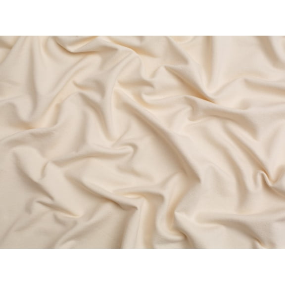 Minerva Recycled Loop Back French Terry Stretch Knit Fabric Ivory - per yard