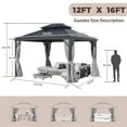 thumbnail image 2 of 12 Ft. W x 16 Ft. D Outdoor Aluminum Hardtop Gazebo with Double Metal Roof and Curtains, 2 of 7