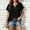 Black, variant on Short Sleeve Tops for Women V Neck with Lace Embroidery and Buttons Woven Fabric Lightweight Breathable Casual Tops