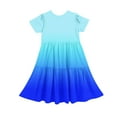 thumbnail image 5 of MKOSPLRT Girls Gradient Babydoll Dresses 4-15 Years Short Sleeve Swing Tiered Dress Casual Beach Midi Dress Swing Skater Twirl Dresses, 5 of 5