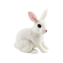 Mini Bunny Figurine - True-to-Life Small Rabbit Replica, High-Quality Model for Nature Display, School Project & Animal Lover Decor A
