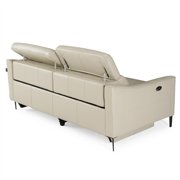 Divani Casa Eden Modern Metal and Leather Upholstered Sofa in Gray