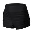 thumbnail image 4 of Women Tummy Control Swim Drawstring Bottoms High Waisted Bathing Swimming Slim Boxer Trunks, Black, 4 of 5
