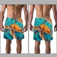 thumbnail image 3 of luoweisi Men's Beach Shorts Quick Dry Swim Trunks with Mesh Lining Sea Turtle L, 3 of 5