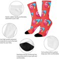 thumbnail image 7 of Socks for Men Women LSQii Cute Printed Ribbed Cotton Crew Socks Casual Daily Wear Comfort Cozy Streetwear for Sports,Athletic Style,Funny Gift,Size 5-10, Red, 7 of 7