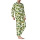 thumbnail image 2 of Balery Green Hawaii Palms Pijama para Hombre de Dos Piezas con Manga Larga, Conjunto de Dormir y Descanso Suave con Bolsillos-Small, 2 of 7